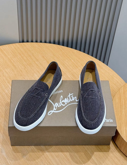 Christian Louboutin Leather Loafers With Red Lining