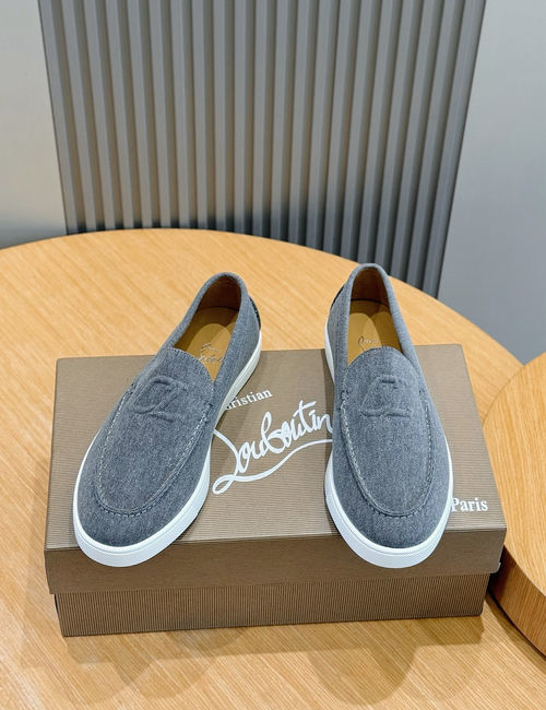 Christian Louboutin Leather Loafers With Red Lining
