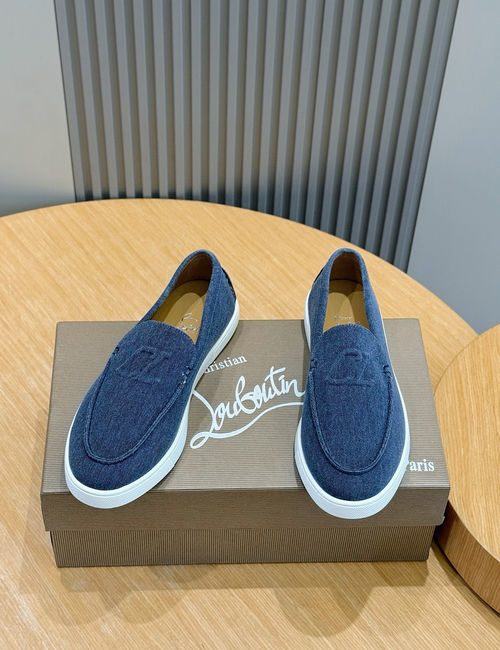 Christian Louboutin Leather Loafers With Red Lining