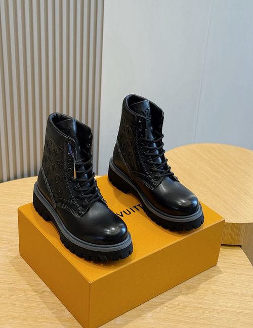 Louis Vuitton LV Ranger Ankle Boots With Jacquard Fabric