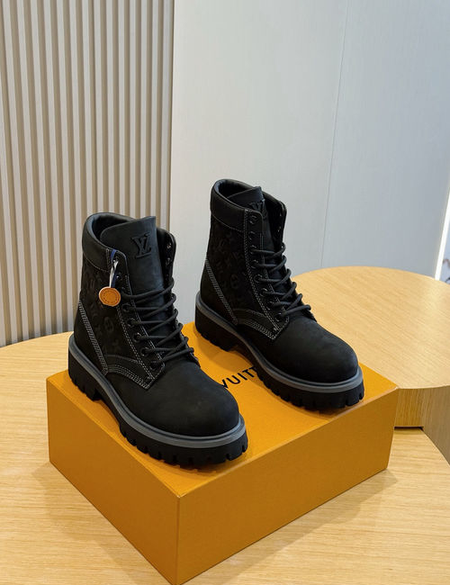Louis Vuitton LV Ranger Ankle Boots With Jacquard Fabric
