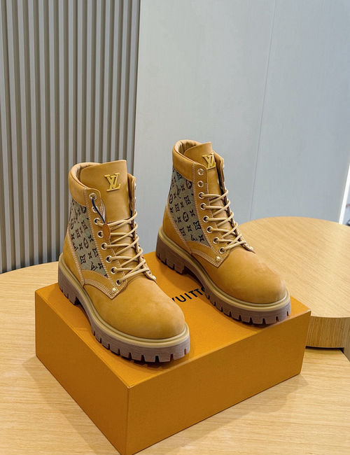 Louis Vuitton LV Ranger Ankle Boots With Jacquard Fabric