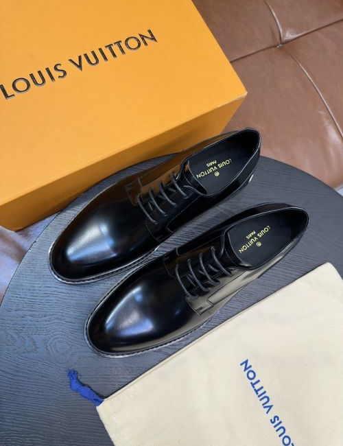 Louis Vuitton LV Premium Leather Shoes With Leather Sole