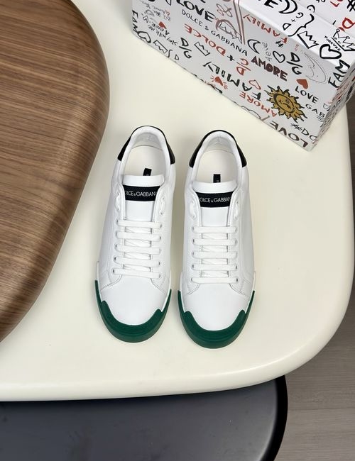 Dolce & Gabbana DG Portofino Calfskin Sneakers With DG Logo