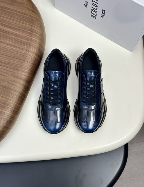 Berluti Embossed Logo Leather Casual Shoes