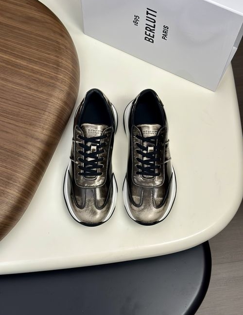 Berluti Embossed Logo Leather Casual Shoes