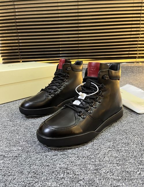 Bally High-top Leather Snow Shoes Wool Lined Rubber Sole