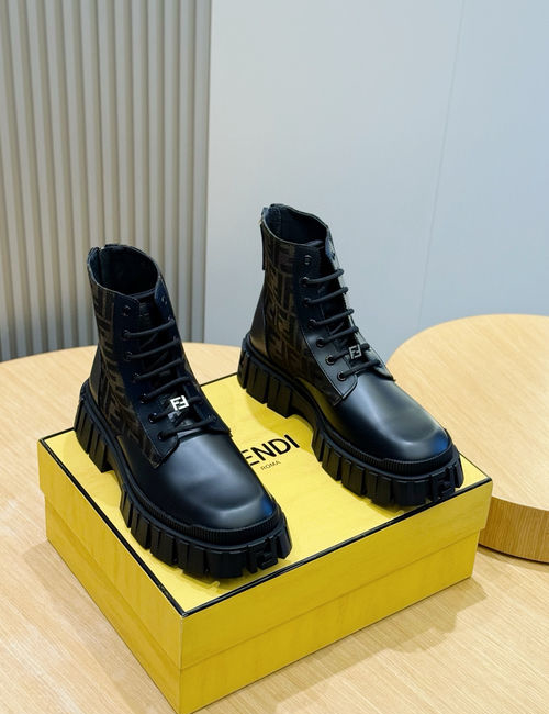 Fendi Cowhide Suede Ankle Boots
