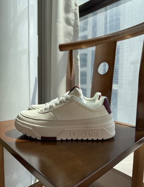 Descente DUALIS Wear-resistant Low-top Casual Shoes White Red