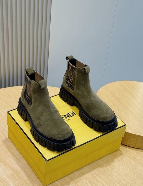 Fendi Cowhide Ankle Boots With FF Details