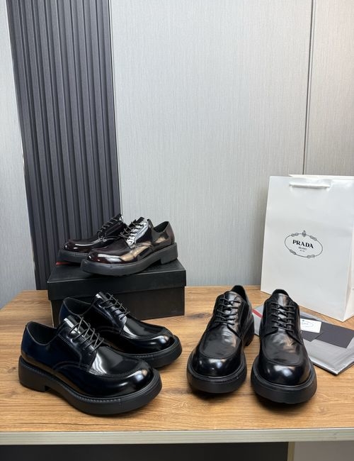 Prada Cow Leather Upper Casual Shoes