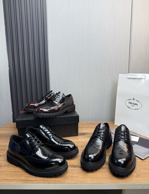 Prada Trendy Leather Shoes Foam Sole