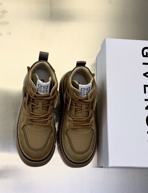 Givenchy Stitched Leather Logo Platform Sneakers
