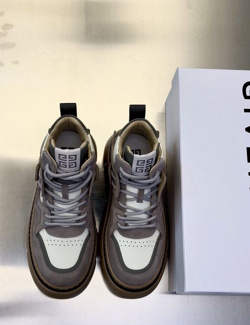 Givenchy Stitched Leather Logo Platform Sneakers