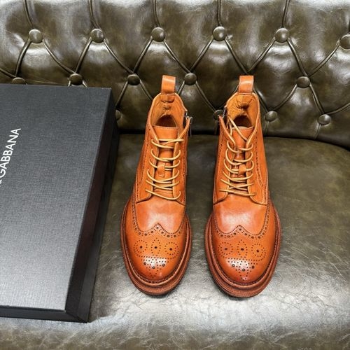 Dolce & Gabbana DG Leather Lace-up Ankle Boots With Zip