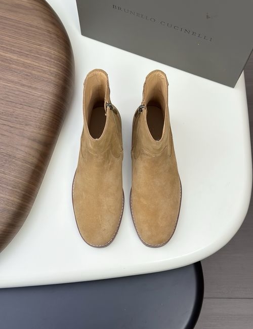 Brunello Cucinelli BC Suede Leather Chelsea Ankle Boots