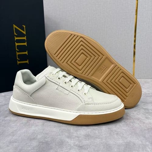 Zilli Stitched Leather Casual Sneakers