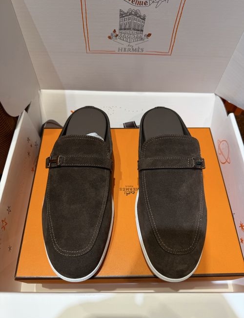 Hermes Bouning Mules Lambskin Lining Rubber Sole