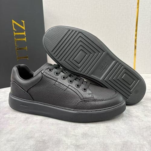Zilli Stitched Leather Casual Sneakers