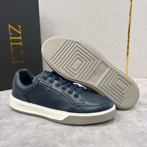 Zilli Stitched Leather Casual Sneakers
