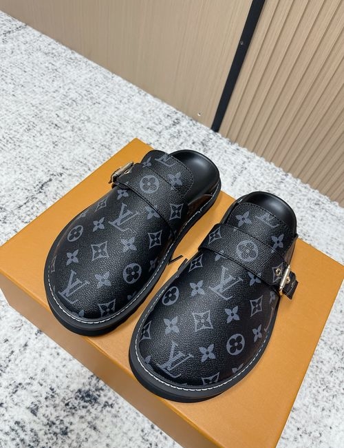 Louis Vuitton LV Adjustable Buckle Birkenstyle Slip-On Shoes
