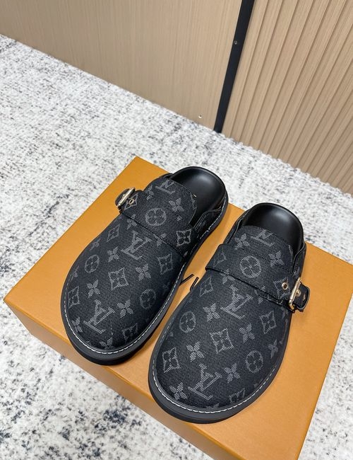 Louis Vuitton LV Adjustable Buckle Birkenstyle Slip-On Shoes