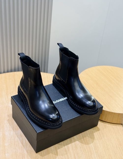 Dolce & Gabbana DG Cowhide Chelsea Boots With Leather Sole