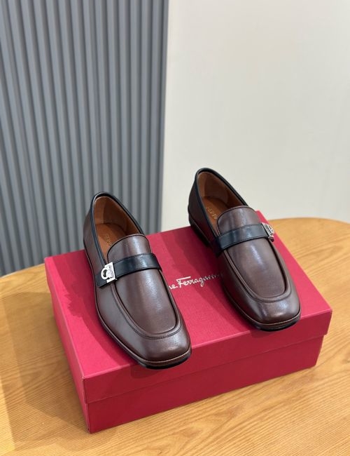Ferragamo Premium Leather Shoes Genuine Sole