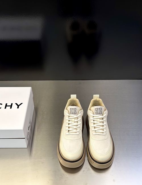 Givenchy Stitched Leather Logo Platform Sneakers