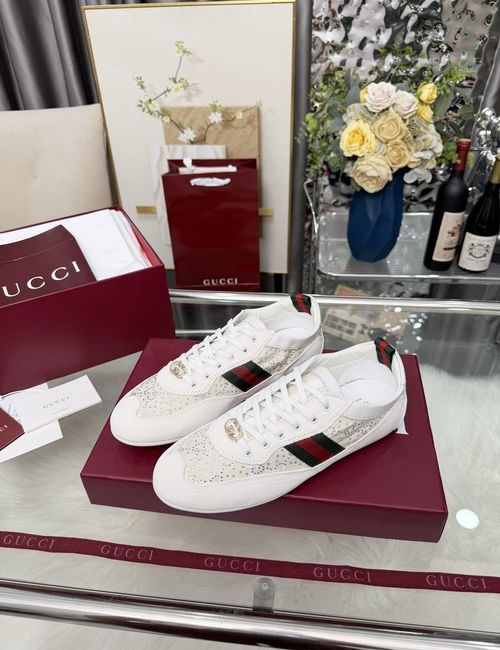 Gucci GG Pattern Leather Casual Shoes