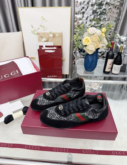 Gucci GG Pattern Leather Casual Shoes