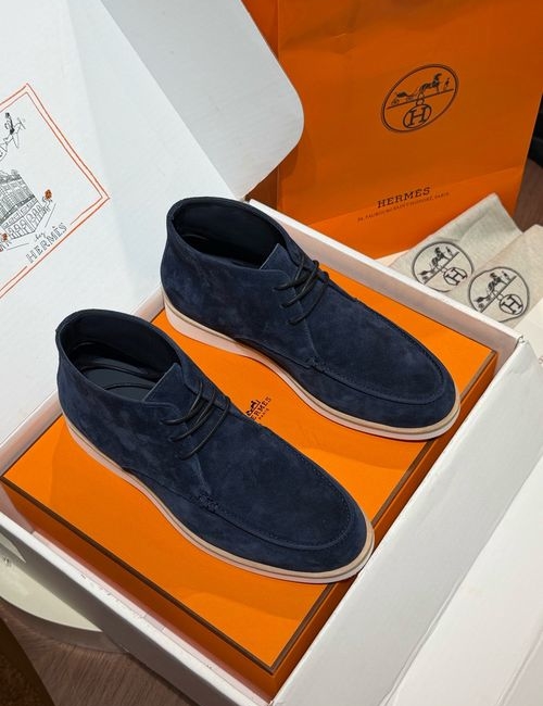 Hermes Job Loafer Suede Shoes