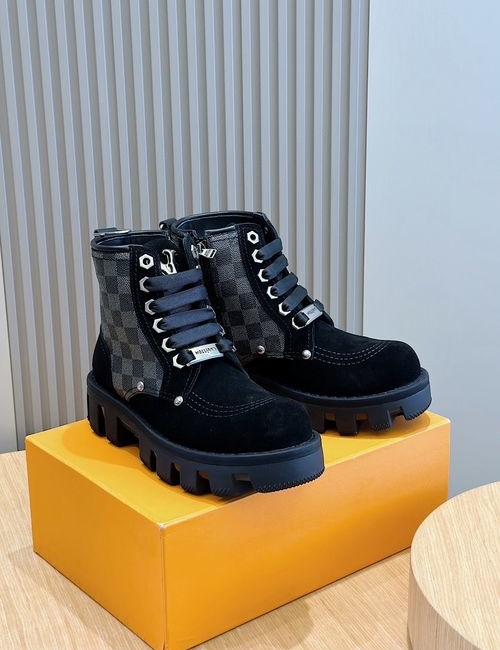 Louis Vuitton LV Checker Combat Boots With Damier Pattern