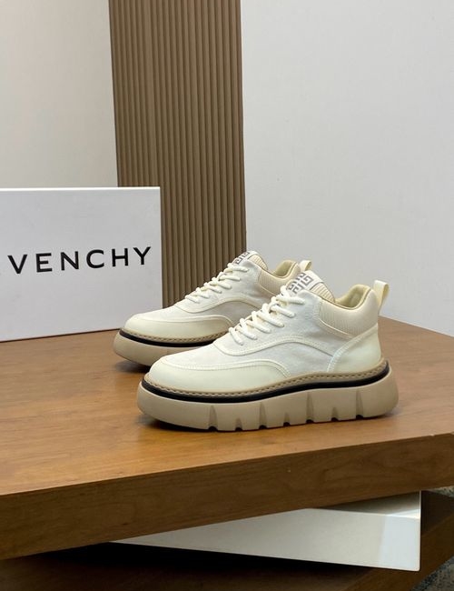 Givenchy Stitched Leather Logo Platform Sneakers
