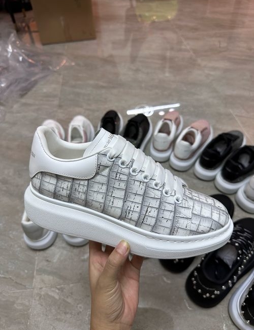 McQueen Premium Printed Leather Casual Shoes