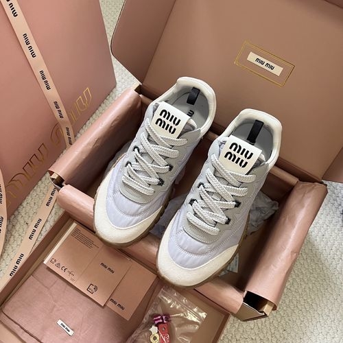 Miu Miu Velcro Canvas Sneakers With Rubber Sole