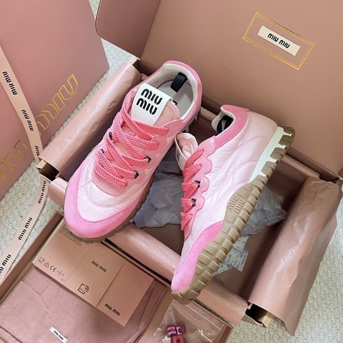 Miu Miu Velcro Canvas Sneakers With Rubber Sole
