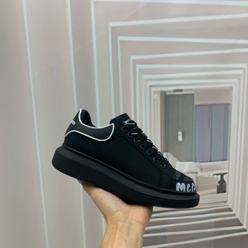 McQueen Premium Printed Leather Sneakers With Sheepskin Lining