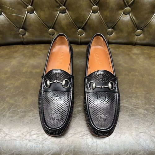 Gucci Punched Carved Leather Dress Shoes