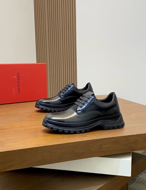 Ferragamo Premium Cowhide Casual Leather Shoes