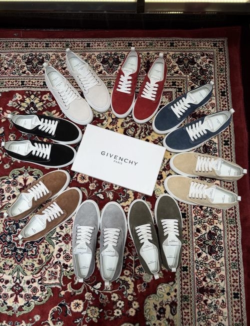 Givenchy Suede Leather Low-Top Sneakers, New City Series, Easy Slip-On