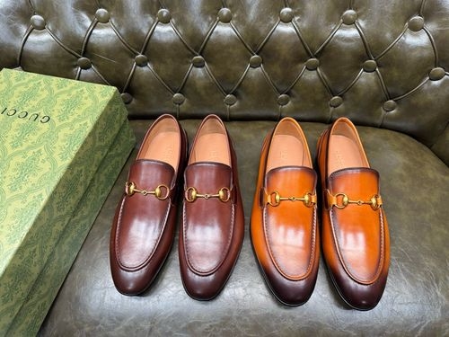Gucci Suede Leather Shoes With GG Embossed