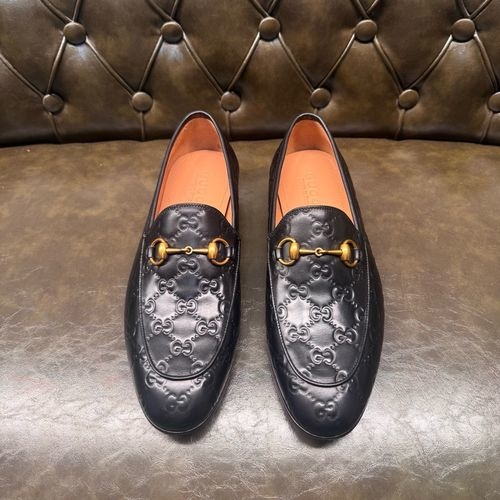 Gucci Calfskin Embossed Leather Dress Shoes