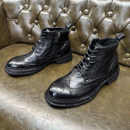 Dolce & Gabbana DG Washed Horse Leather Lace-up Boots