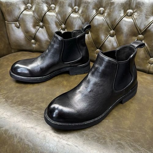 Prada Chelsea Leather Boots With Rubber Sole