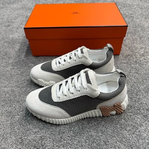 Hermes Classic White Leather Casual Shoes