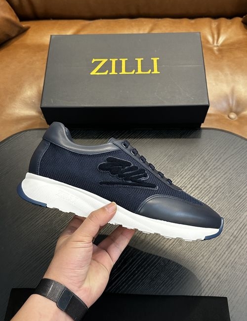 Zilli Grained Calfskin Handmade Casual Shoes