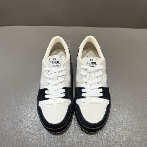 Fendi Leather Match Sneakers With Rubber Sole