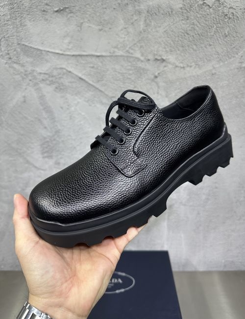 Prada Grained Leather Derby Shoes