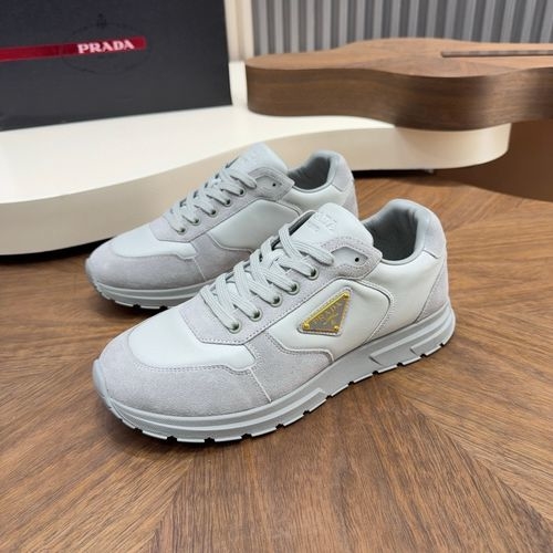Prada Premium Casual Leather Sneakers Comfortable Sole